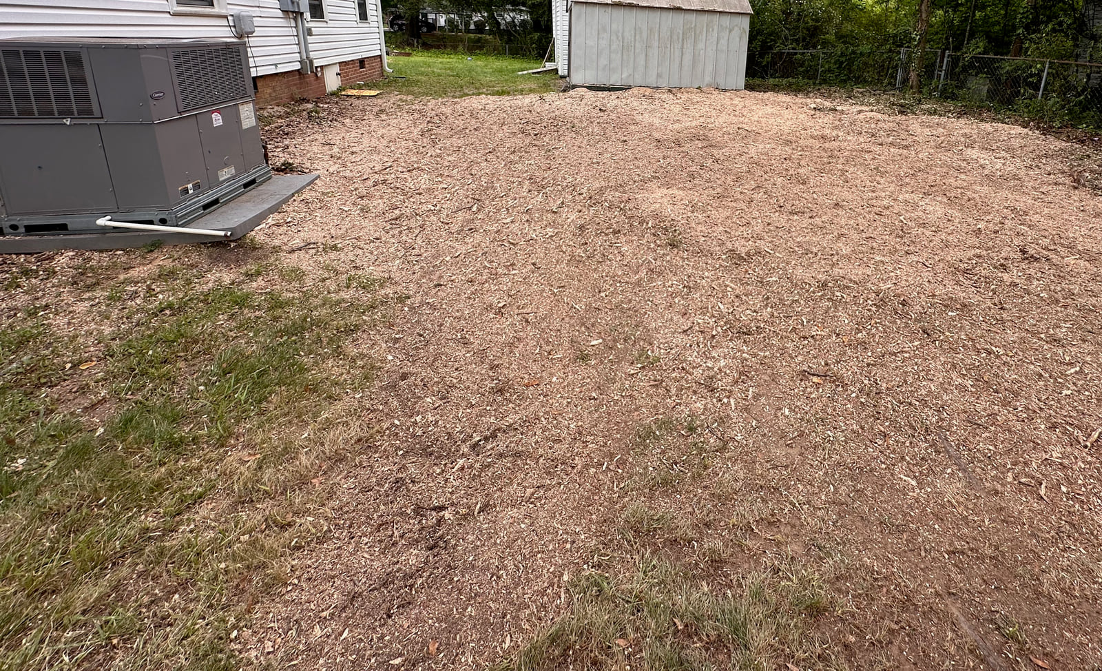 Finished grade after stump grinding — North Carolina